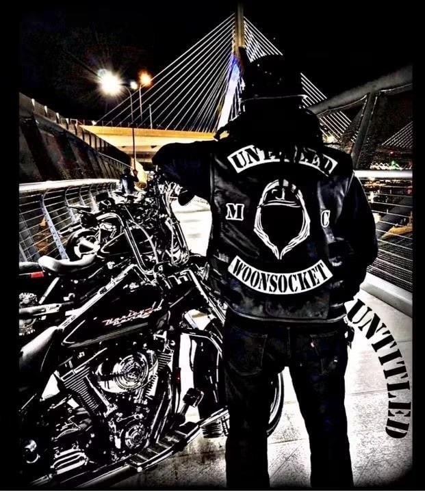 Untitled MC rider with club flag