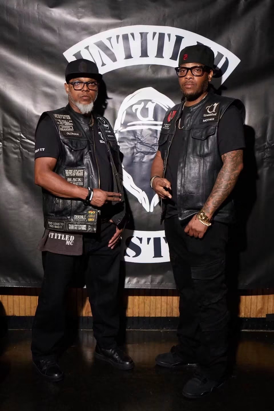Untitled MC members in leather vests